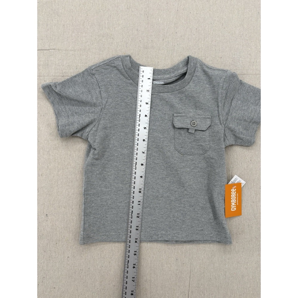 Gymboree Short Sleeve Pocket Grey Top Kids Size 2 T - Picture 9 of 13